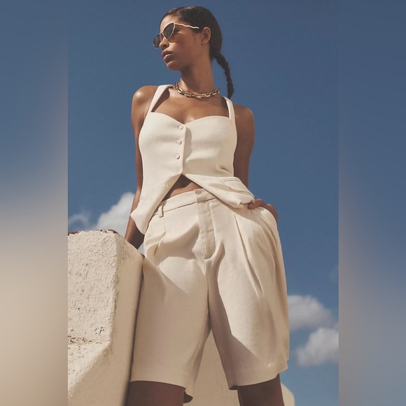 NWT Anthropologie The Avery Pleated Trouser Shorts by Maeve - Picture 4 of 7